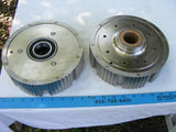 lot of 2 Sheave Belt Pulley Gear stamped 50062-10 and 50061-16 w Bearing