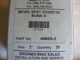 Box of 25 40BSB-2 Bevel Seat Gaskets Buna-N NIB