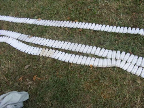 33' of No Name White Plastic Conveyor Table Top Chain 3 1/4" Wide 1 1/2" Links