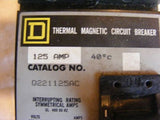 Square D Q221125AC Thermal Magnetic Circuit Breaker 125 AMP 2POLE 240V