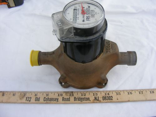 Manual Brass Flow Meter FRS Series Meter 3/4" Measures Gallons