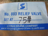Cyrus Shank Co. Type 803 Safety Relief Valve 75 PSI 1/2" 192 SCFM NIB