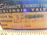 Vintage Skinner Solenoid Valve P/N V56100 Voltage 115V-60CY