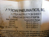 Arrow Pneumatics F352F FILTER 1/4INCH 175PSIG 40 MICRON FILTER