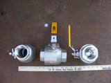 Lot of 3 New Parker 2"  Stainless Steel Ball Valve 1500 WOG Test F S CF8M NICE
