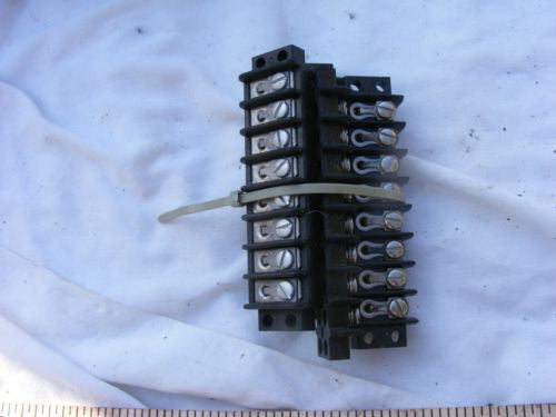 Qty 4 CINCH TERMINAL BLOCK 8 POSITION screw and Pin CONNECTOR BLACK 4 1/4" L